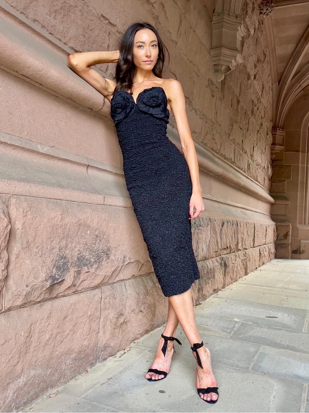 MARA HOFFMAN Mona Midi Dress in Black Sz M